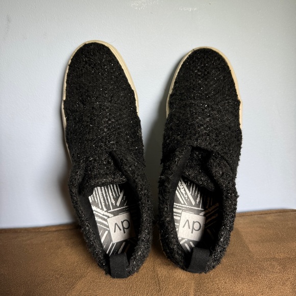 dv by Dolce Vita Lamra Embellished Sequin Boucle Shoes Sneakers Slip On in Black - Picture 8 of 12